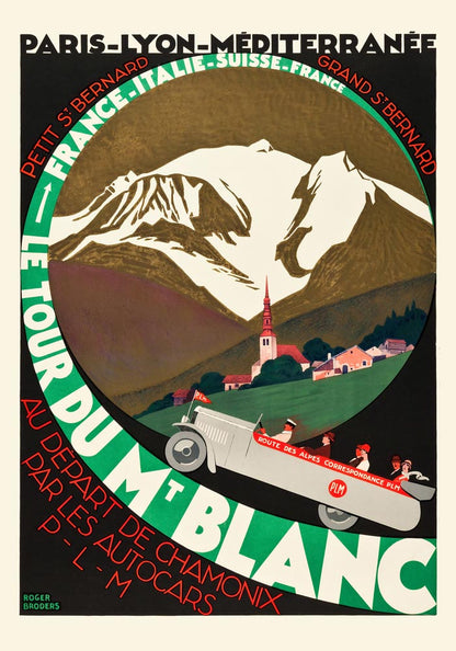 Le Tour du Mont Blanc by Roger Broders – Vintage Alpine Travel Poster