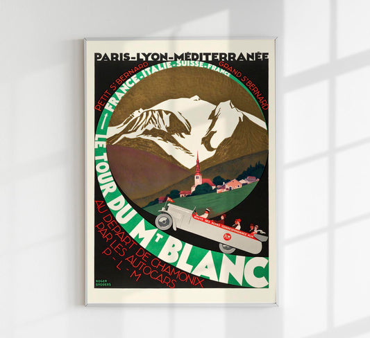 Le Tour du Mont Blanc by Roger Broders – Vintage Alpine Travel Poster
