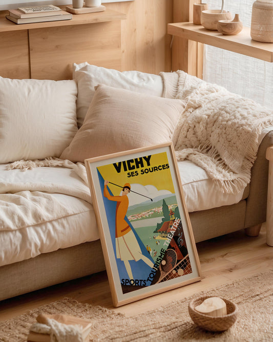 Vichy Ses Sources by Roger Broders – Vintage French Travel Poster