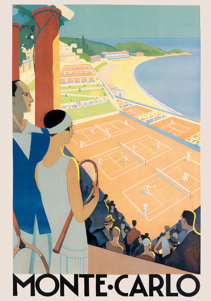 Monte-Carlo Tennis by Roger Broders – Vintage Sports Poster