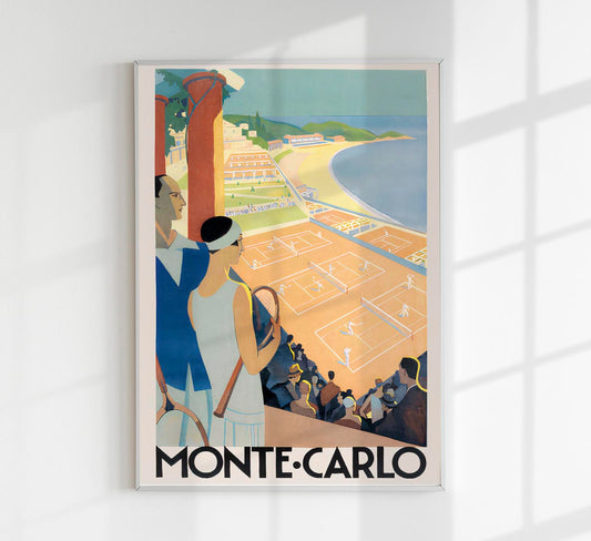 Monte-Carlo Tennis by Roger Broders – Vintage Sports Poster