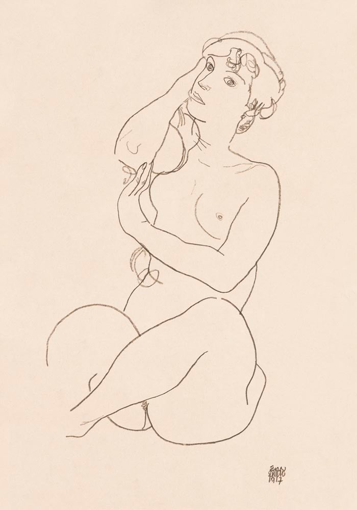 Naked Lady Nr. 2 by Egon Schiele