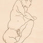 Female Nude Bending to the Left by Egon Schiele