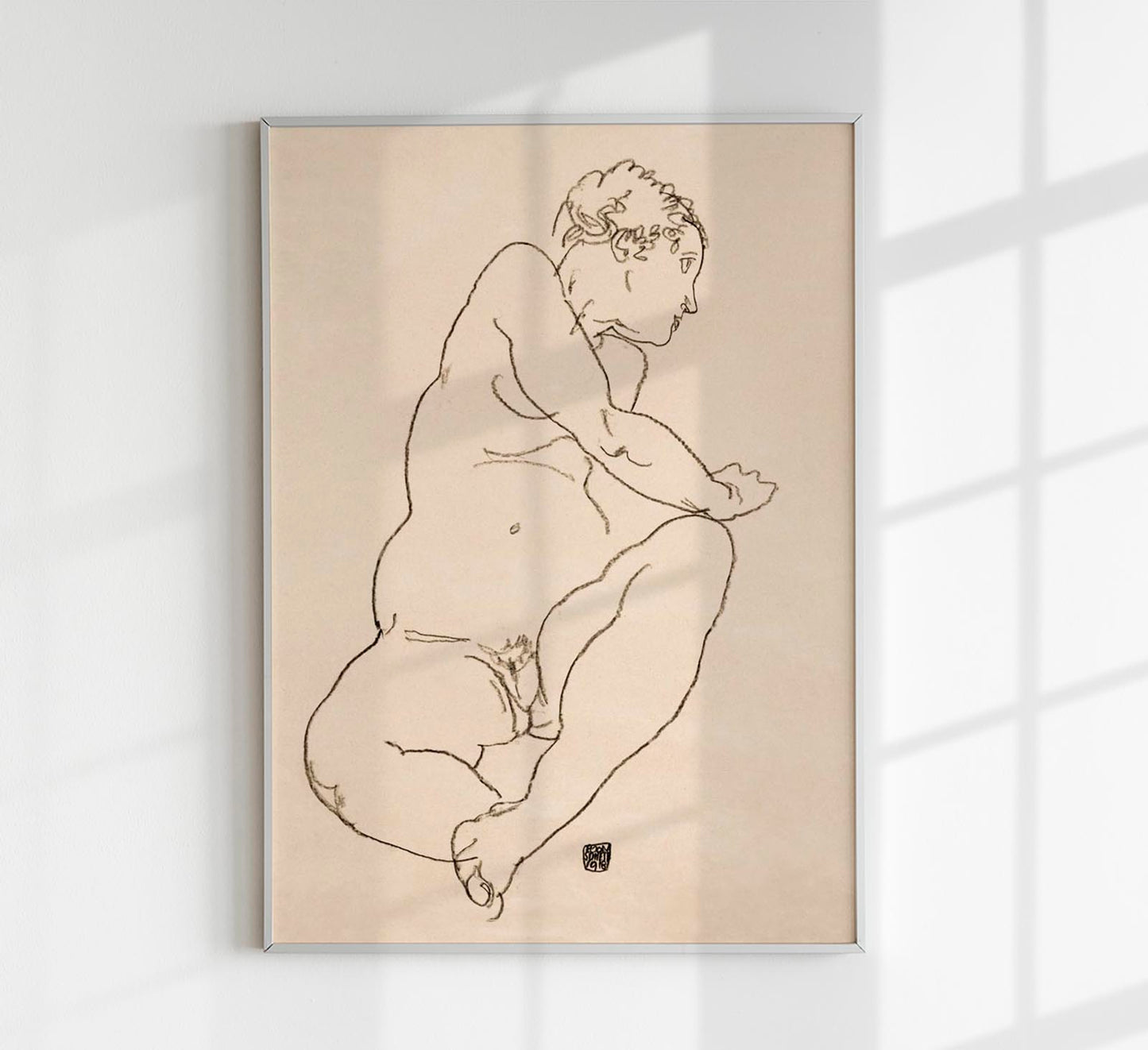 Female Nude Bending to the Left by Egon Schiele