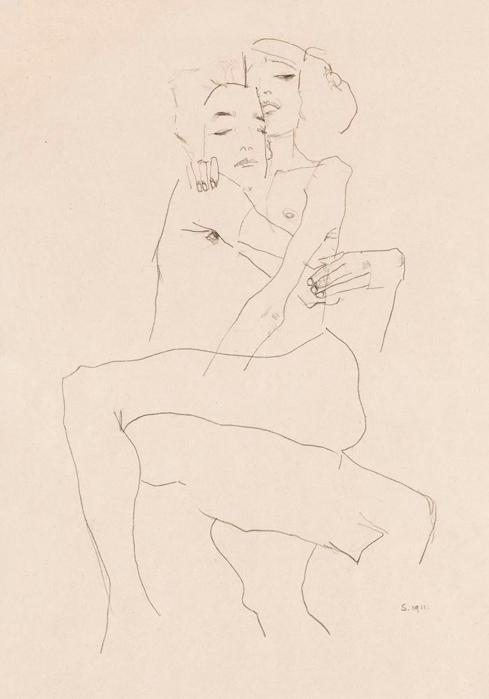 Couple Embracing by Egon Schiele