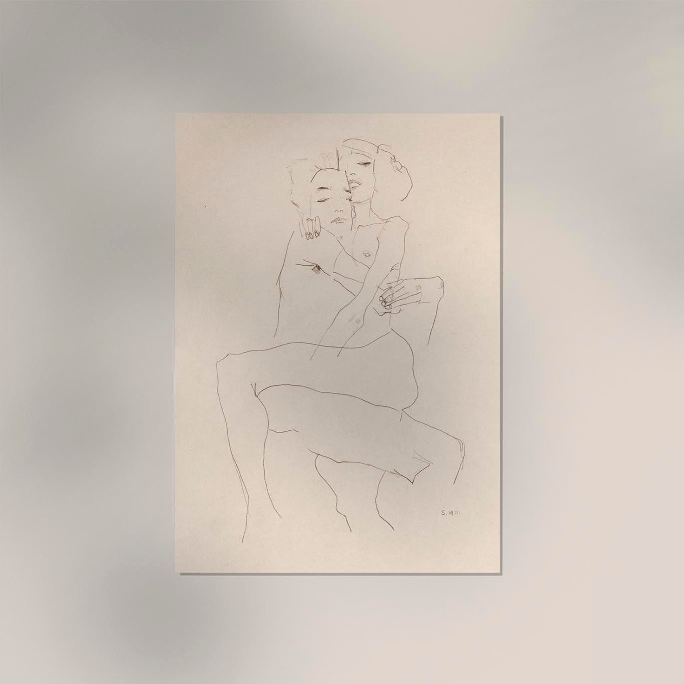 Couple Embracing by Egon Schiele