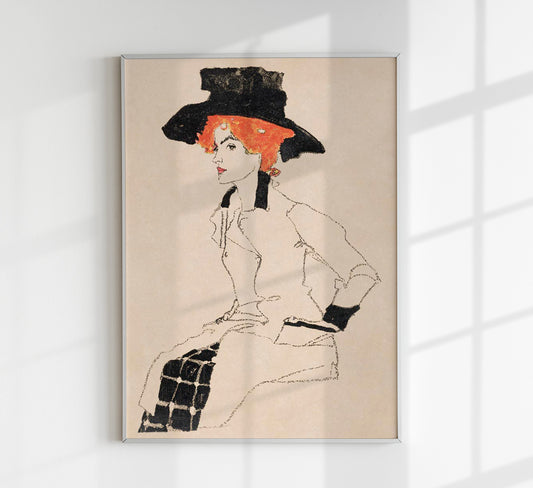 Portrait of a Woman in a hat by Egon Schiele