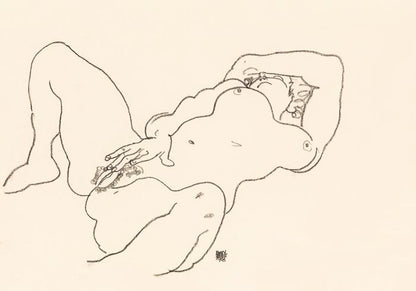 Woman Touching Herself by Egon Schiele