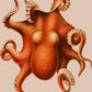 Beige Pulpo Squid Set of 2 Prints