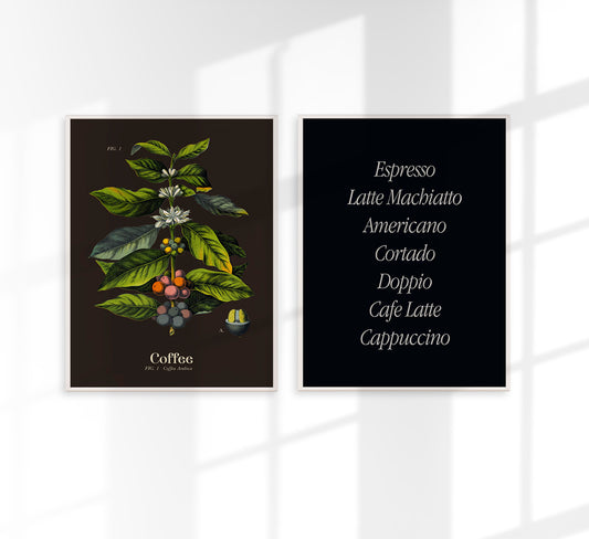 Coffee Dark Set of 2 Prints