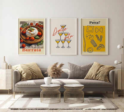 Dolce Vita Foodie Set of 3 Prints