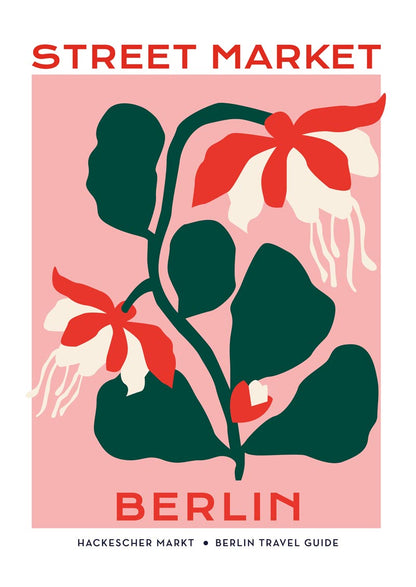 Berlin Street Market Lilly Flower Graphic Art Poster