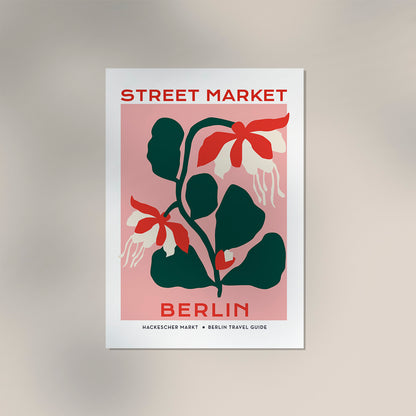 Berlin Street Market Lilly Flower Graphic Art Poster