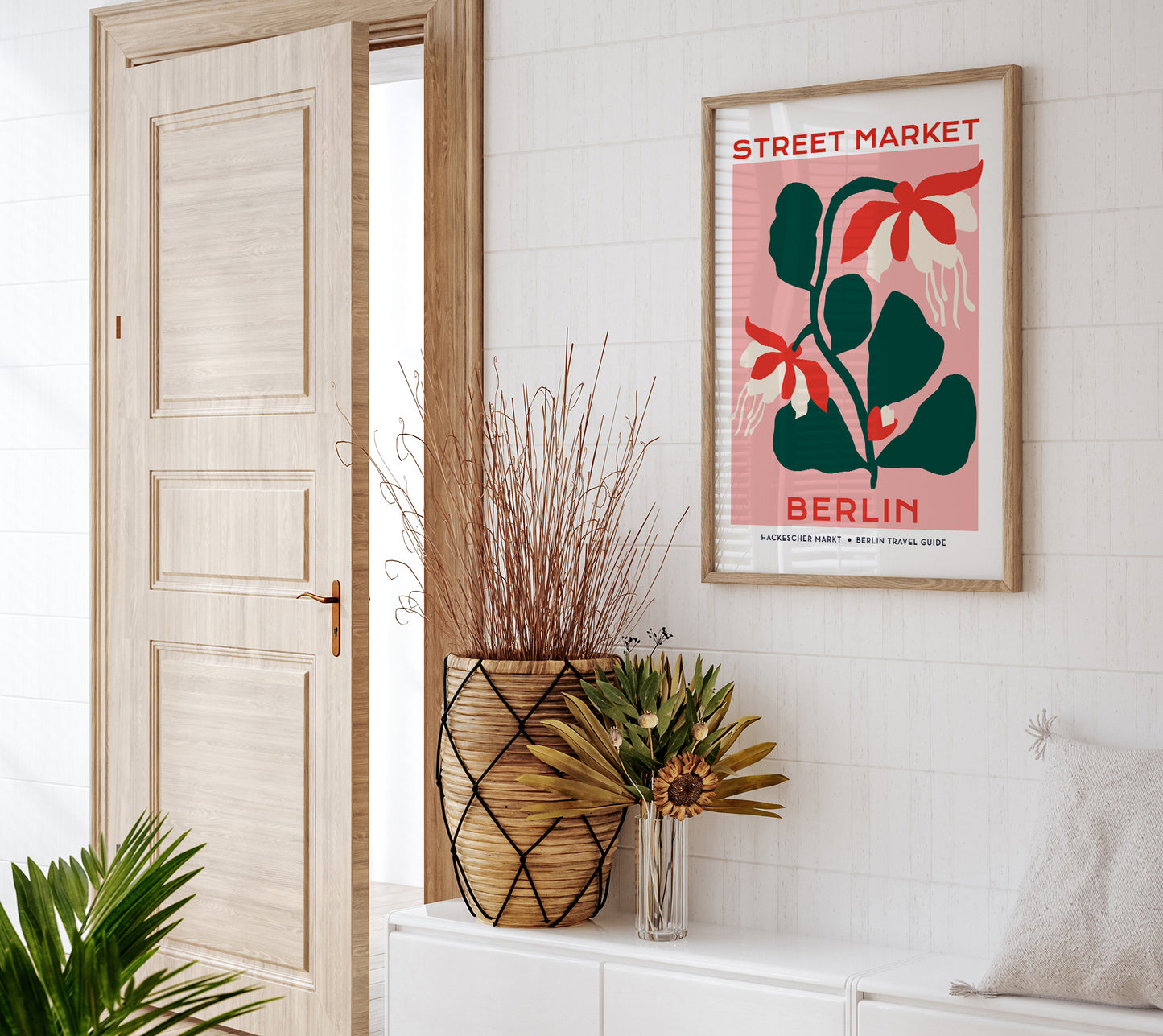 Berlin Street Market Lilly Flower Graphic Art Poster