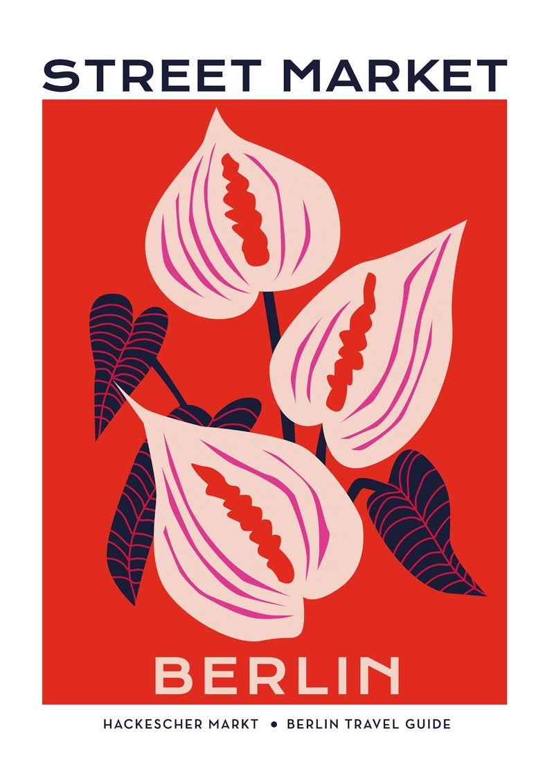 Berlin Street Market Anturius Flower Graphic Art Poster