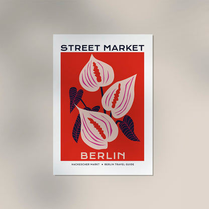 Berlin Street Market Anturius Flower Graphic Art Poster