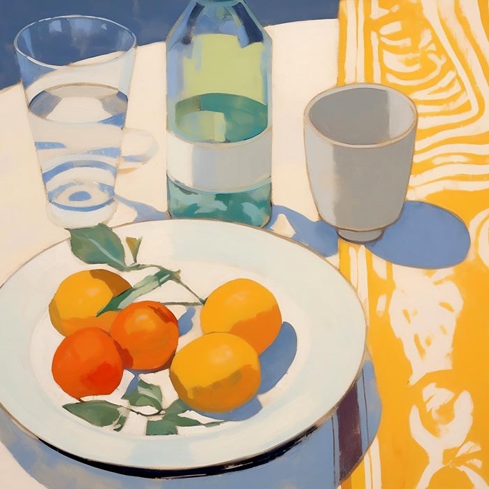 Oranges On The Table Art Print