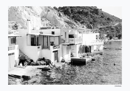 Small Greek Village B&W Poster by Cannanas