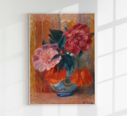 Tulips and Peonies in Pitcher by William James Glackens Botanical Poster
