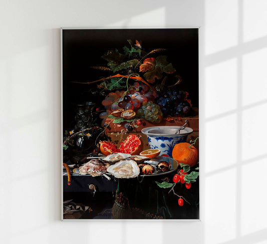 Fruits and Oysters by Abraham Mignon Botanical Poster