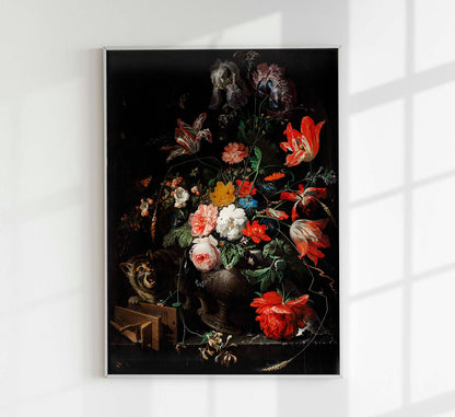 The Overturned Bouquet by Abraham Mignon Botanical Poster