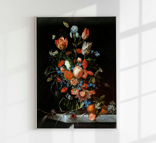 Still Life with Flowers by Ottmar Elliger Botanical Poster