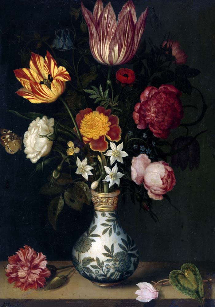 Still Life with Flowers in Wan-Li Vase by Ambrosius Bosschaert Botanical Poster