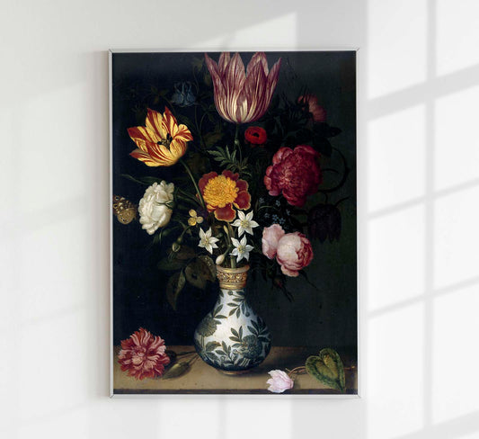 Still Life with Flowers in Wan-Li Vase by Ambrosius Bosschaert Botanical Poster