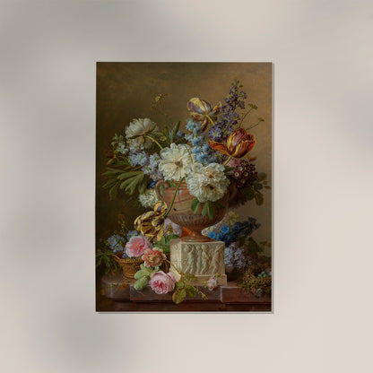 Flower Still-life with an Alabaster Vase by Gerard van Spaendonck Botanical Poster