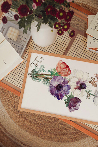 New Year's Greeting with Anemones by Sientje Mesdag-van Houten Botanical Poster