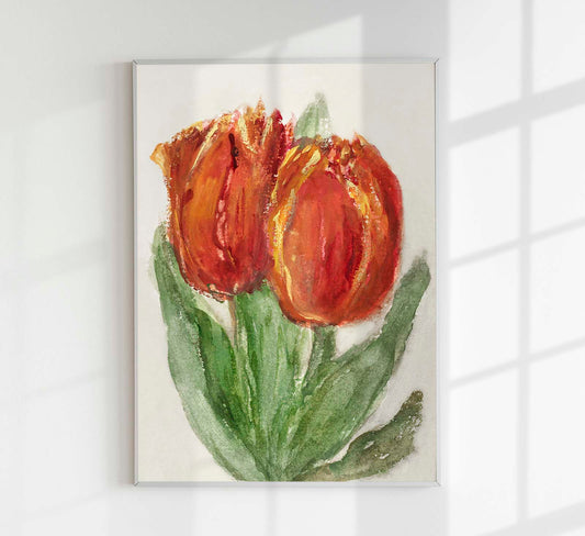 Two Red Tulips by Sientje Mesdag-van Houten Botanical Poster