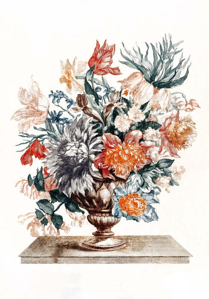 Stone vase with flowers by Johan Teyler  Botanical Poster