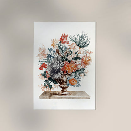 Stone vase with flowers by Johan Teyler  Botanical Poster