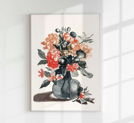 Stone vase with flowers nr 5 by Johan Teyler  Botanical Poster