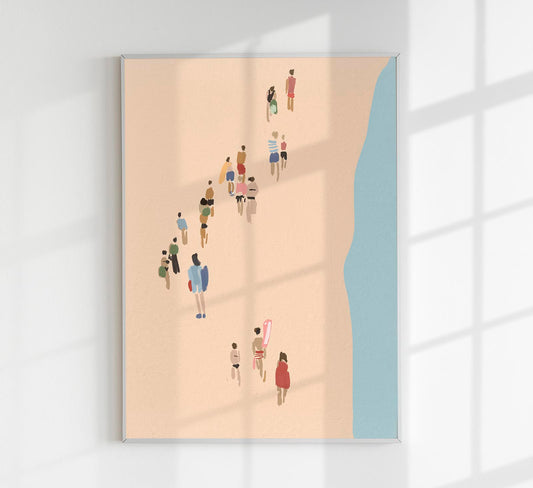 Walking on the beach nr 2 Art Poster