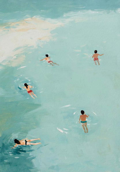 Children playing in the Water Art Poster