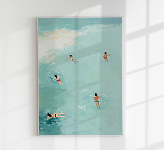 Children playing in the Water Art Poster