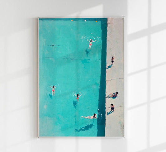 Summer Day at the pool Art Poster