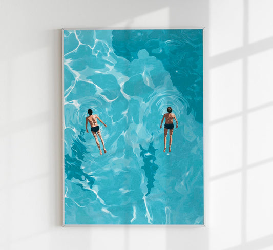 Two floating in the water Art Poster
