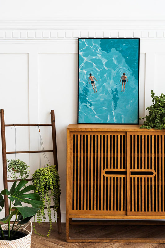 Two floating in the water Art Poster