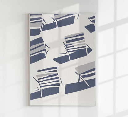 Shadows of beach chairs Art Poster