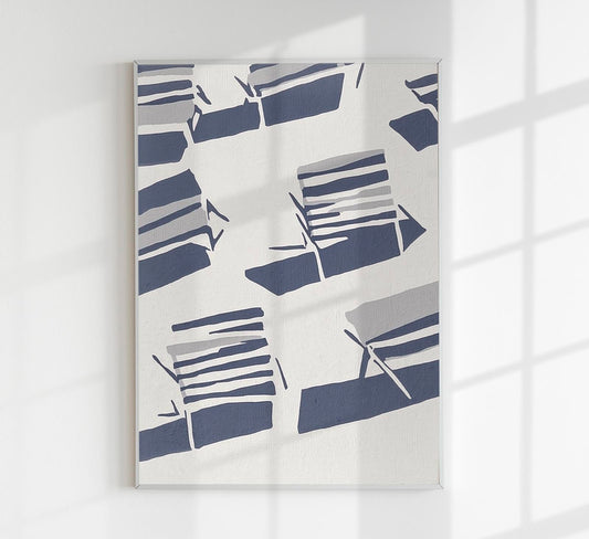 Shadows of beach chairs Art Poster