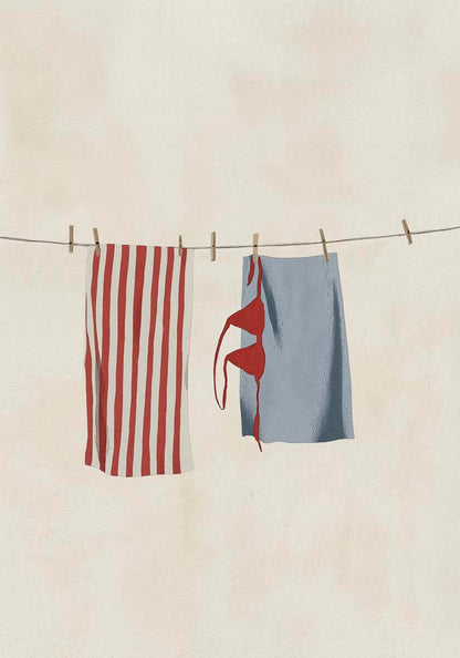 Clothes on the clothesline Art Poster