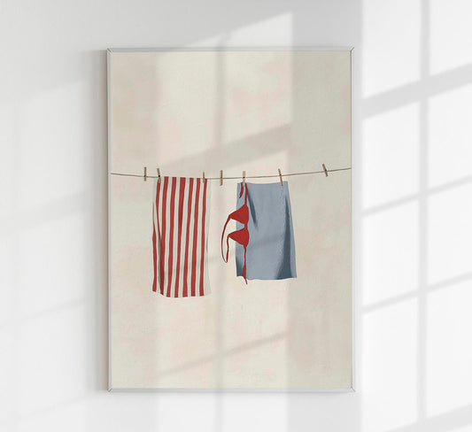 Clothes on the clothesline Art Poster