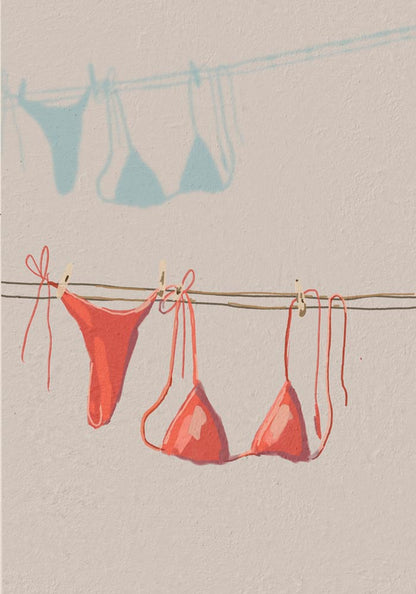 Bikini on the clothesline Art Poster