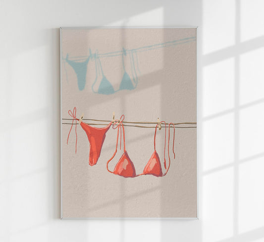 Bikini on the clothesline Art Poster