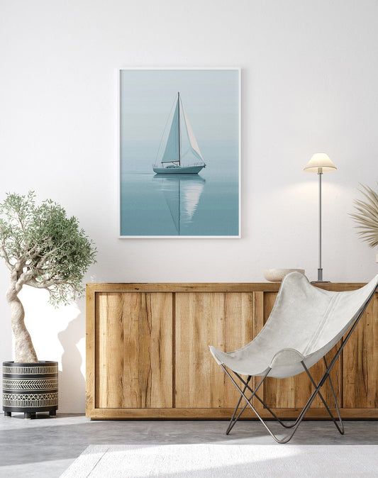 Sailboat sailing in calm waters Art Poster