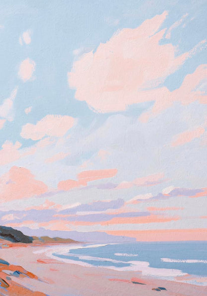 Sunset on the beach Art Print