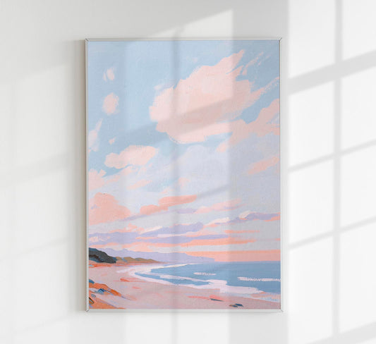 Sunset on the beach Art Print