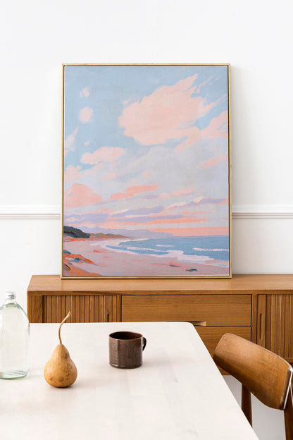 Sunset on the beach Art Print